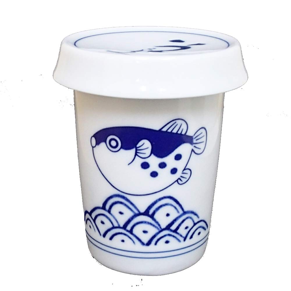 Amazon.co.jp: ひれ酒カップ 波ふぐ ヒレ酒 180cc 美濃焼 : ホーム